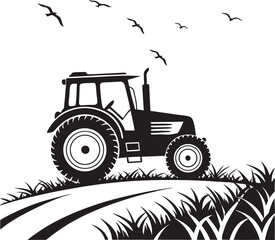 tractor on a white background