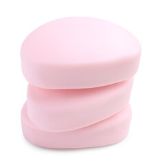 Three soap bars isolated on white. Personal hygiene
