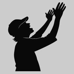 a person clapping hands silhouette vector design art and illustration