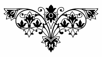 Fototapeta premium Elegant Floral Design Generated AI Art, Black and White Damask Pattern