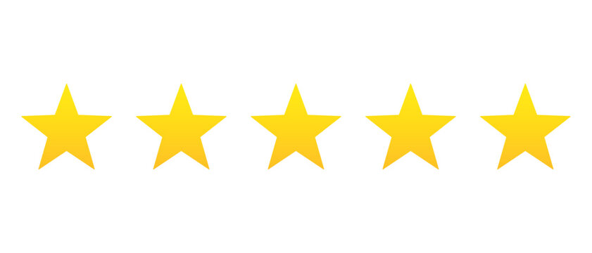 Five stars customer product rating review flat icon for apps and websites, vector. Five stars rating. 5 star for quality customer rating feedback concept from client employee, product review.