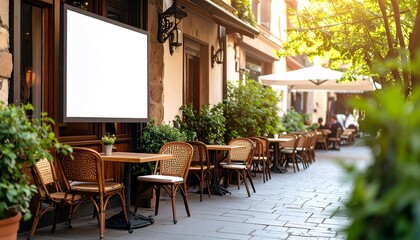 Fototapeta premium Outdoor cafe scene, sunny day