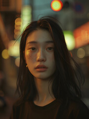 Fototapeta premium woman, beauty, face, hair, people, fashion, model, brunette, person, eyes, smile, lady, one, black, makeup, teen, summer, closeup, glamour, park, look, cute, youth, looking