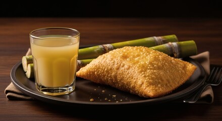Brazilian Pastel with Sugarcane Juice