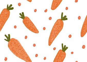 Hand drawn seamless pattern with carrots.