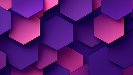 Abstract Hexagon Pattern Purple and Pink Geometric Design