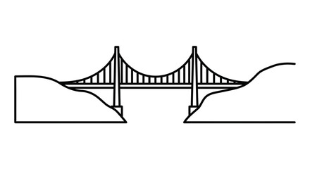 Simple Vector Icon of a Bridge Over a River  