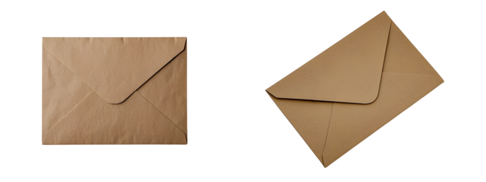 Set paper envelope letter mail message isolated on transparent background. - Powered by Adobe
