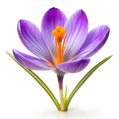 Fototapeta premium Saffron Crocus Flower On White Background