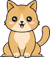 앉아있는 고양이 캐릭터 벡터