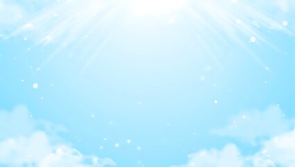 Heavenly Light Serene Sky Background with Soft Clouds and Sparkling Sunlight