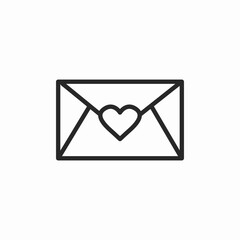 heart letter invitation icon sign vector