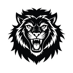 Lion Head Silhouette vector logo, icon illustration.. Lion head art silhouette vector design. Lion logo set.