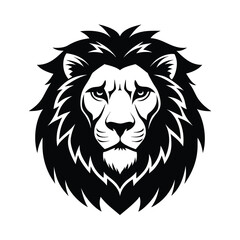 Obraz premium Lion Head Silhouette vector logo, icon illustration.. Lion head art silhouette vector design. Lion logo set.