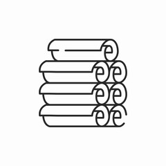 paper rolls pile icon sign vector