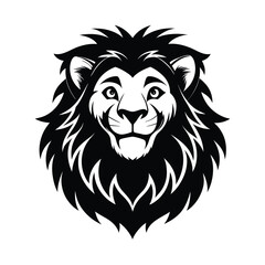 Lion Head Silhouette vector logo, icon illustration.. Lion head art silhouette vector design. Lion logo set.