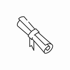 rolled certificate icon sign vector