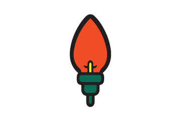 Festive Christmas lights vector icon on white background.04