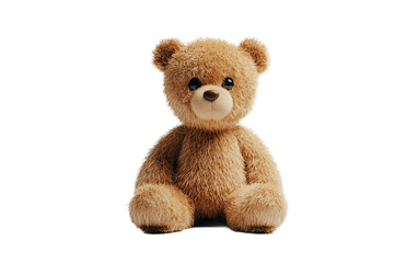 Obraz premium Adorable light brown teddy bear plush toy perfect for hugging and nursery decor isolated on transparent background PNG