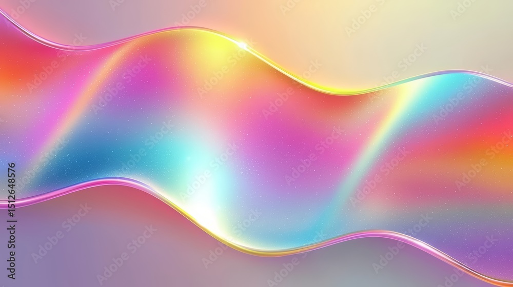 Aufkleber Colorful wave with a rainbow background. The colors are bright and vibrant, creating a sense of energy and excitement. The wave appears to be flowing and dynamic, suggesting movement