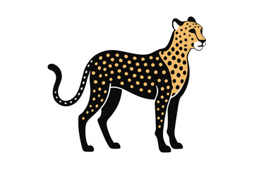 Tiger leopard Silhouette  vector logo illustration. leopard art silhouette vector illustrations icon, logo design set .