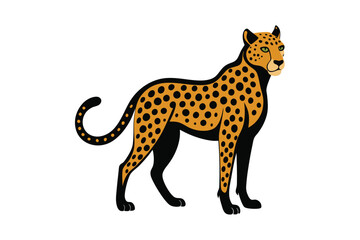 Tiger leopard Silhouette  vector logo illustration. leopard art silhouette vector illustrations icon, logo design set .