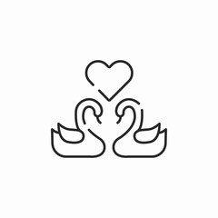 swan heart icon sign vector