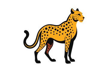 Tiger leopard Silhouette  vector logo illustration. leopard art silhouette vector illustrations icon, logo design set .