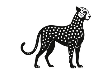 Tiger leopard Silhouette  vector logo illustration. leopard art silhouette vector illustrations icon, logo design set .