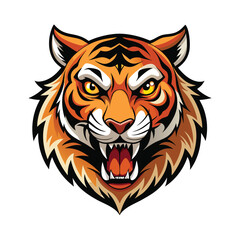 Tiger head  Silhouette  vector logo illustration. Tiger head art silhouette vector illustrations icon, logo design set .