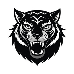 Tiger head  Silhouette  vector logo illustration. Tiger head art silhouette vector illustrations icon, logo design set .