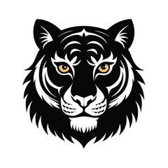 Tiger head  Silhouette  vector logo illustration. Tiger head art silhouette vector illustrations icon, logo design set .
