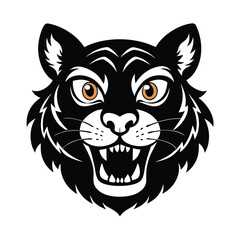 Tiger head  Silhouette  vector logo illustration. Tiger head art silhouette vector illustrations icon, logo design set .