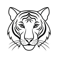 Tiger head  Silhouette  vector logo illustration. Tiger head art silhouette vector illustrations icon, logo design set .