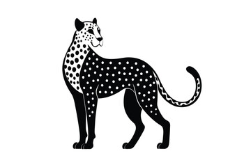 Tiger leopard Silhouette  vector logo illustration. leopard art silhouette vector illustrations icon, logo design set .