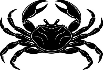 Silhouette of a crab with claws. crab isolated on white background
