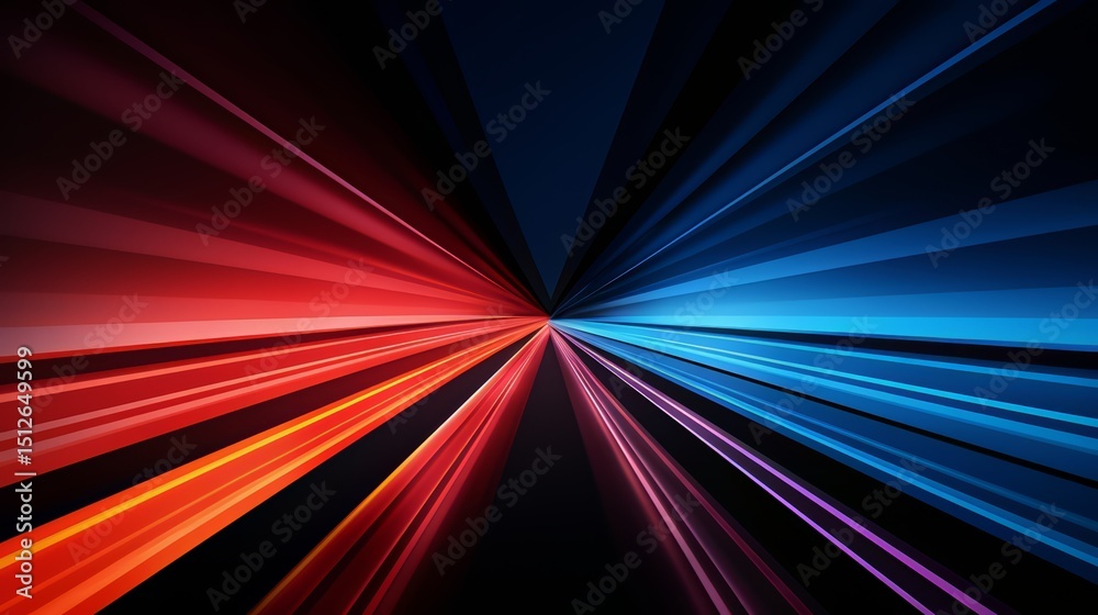 Aufkleber colorful, abstract image of a rainbow with a black background. the colors are vibrant and the lines 