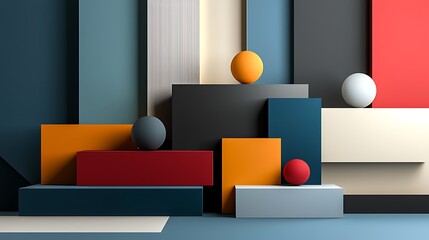 Abstract Geometric Composition with Spheres and Cubes