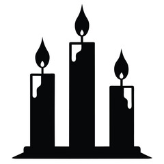 burning candle vector illustration