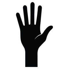  Raised Hand Silhouette Icon