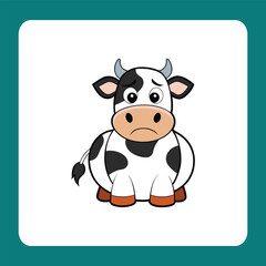 funny cow with a sign