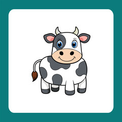 cow cartoon with blank sign