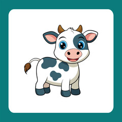 funny cow cartoon illustration
