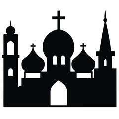 Religious Buildings and Temples Silhouette Set