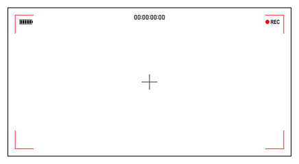 Video camera screen frame background black line white background record shoot template design