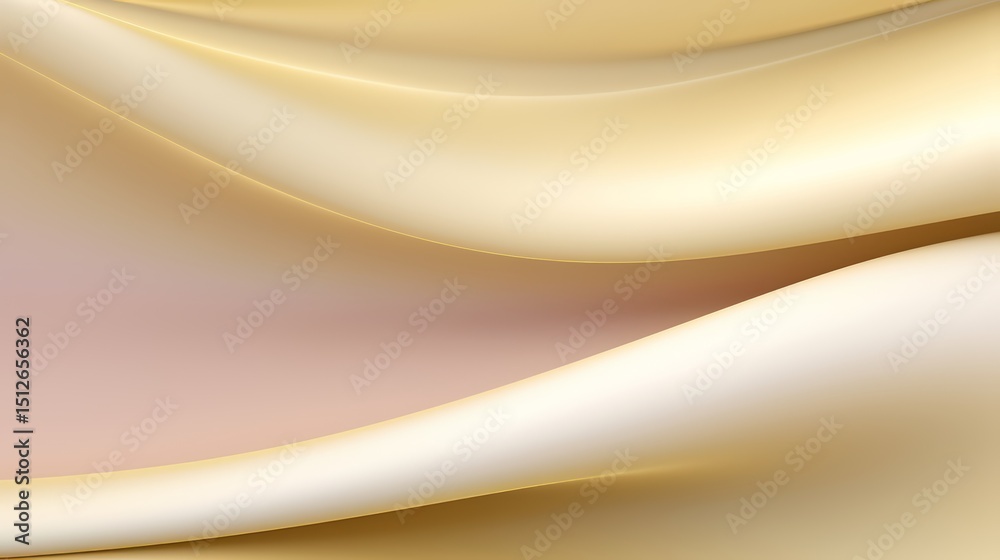 Poster gold and pink background with a white line. the line is curvy and has a shiny appearance
