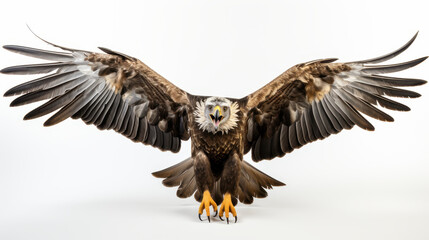 Fototapeta premium Majestic Bald Eagle with Fully Spread Golden Wings