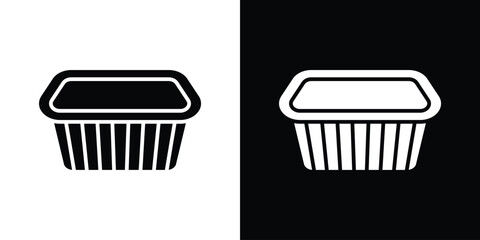 Aluminum foil food container icon illustration. icon templates pack.