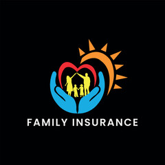 family home insurance logo design vector