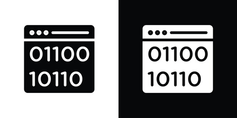 Binary code icon illustration. icon templates pack.
